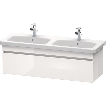 Ds Vanity Unit Wm 398X1230X448mm 1 Pull-Out White Hgl/White Hgl